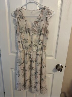 Maurices Cream Top with Subtle Black Print